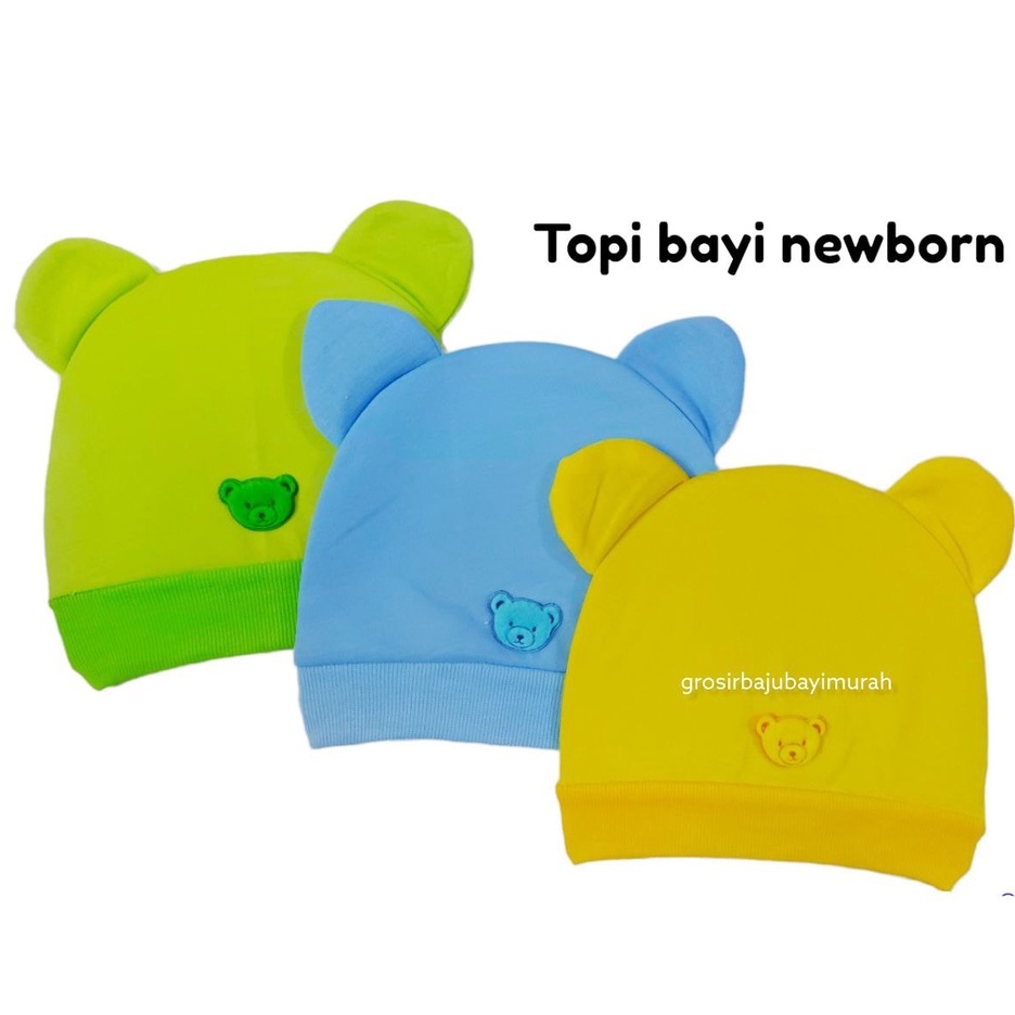 topi bayi DIO POLOS perlengkapan bayi baru lahir