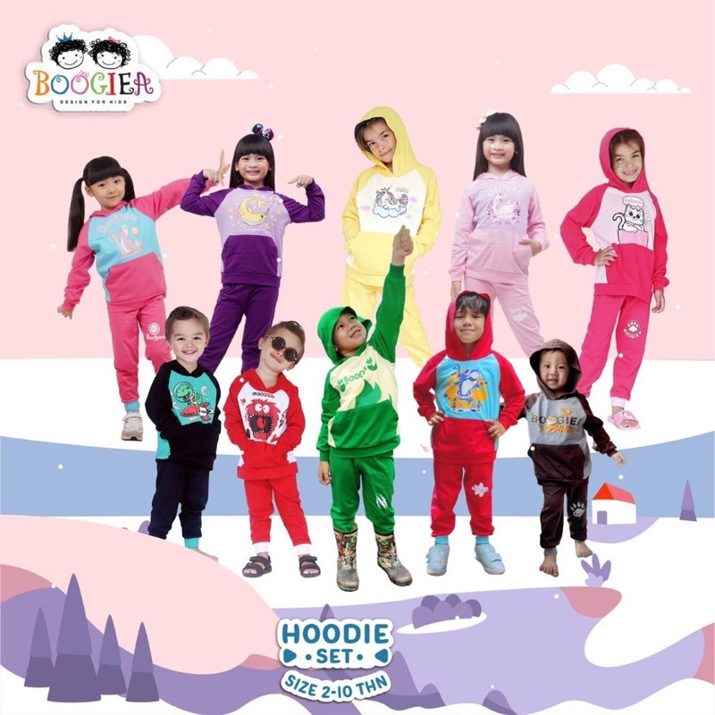 Setelan Piyama Anak Pajamas Hoodie Boogiea