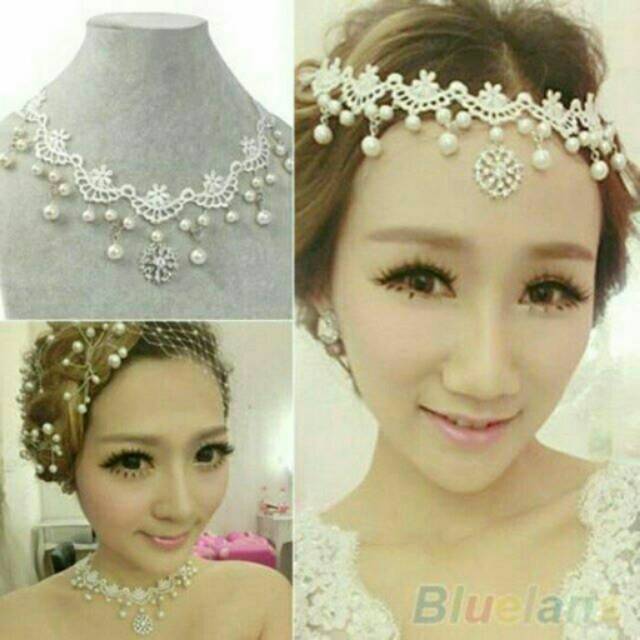 Flower lace head chain/ hair accessories. Bs jd kalung jg.p