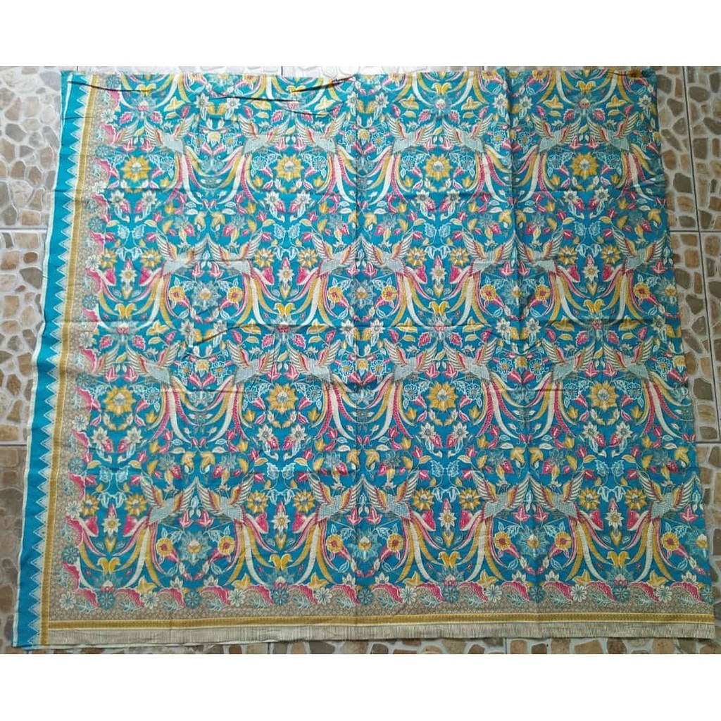 Kain Batik Solo Motif Burung Kembar Warna Hijau Tosca Shopee