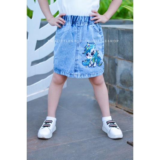 Rok jeans anak pendek snow