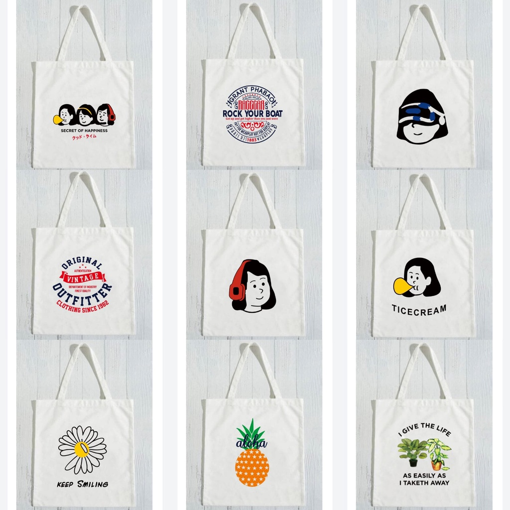 NEW TOTEBAG WANITA - TOTE BAG VINTAGE MOTIF PAKAI RESLETING