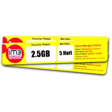 VOUCHER IM3 INDOSAT 2.5GB 5 HARI