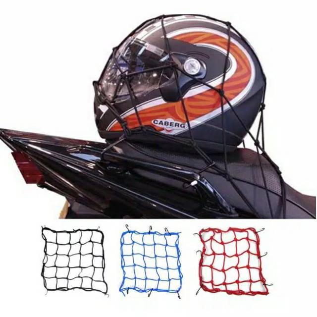 Jaring Helm / Tali pengikat barang Bagasi Helmet Motor 30x30