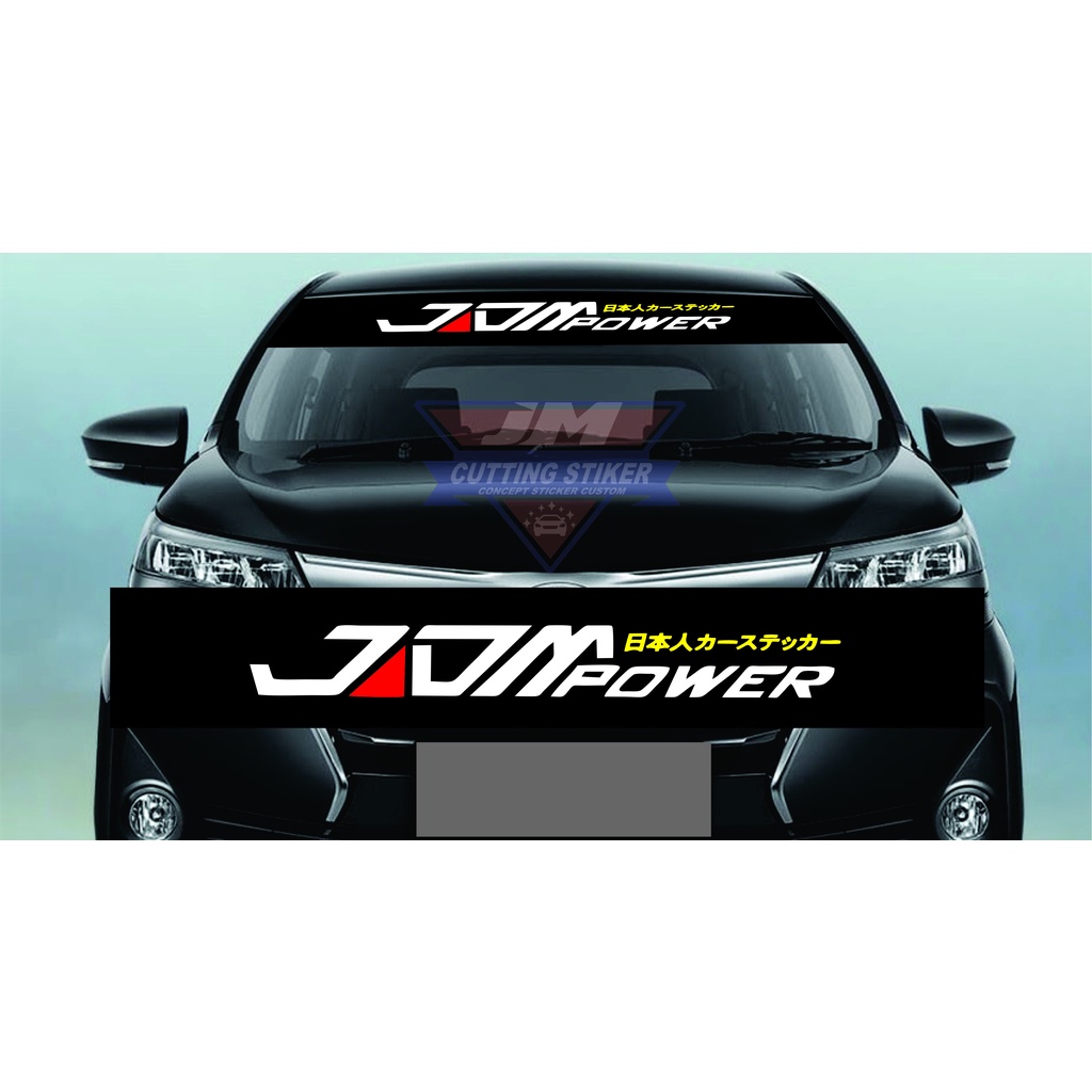 Stiker mobil kaca depa JDM POWER stiker kaca depan mobil stiker kaca jdm power