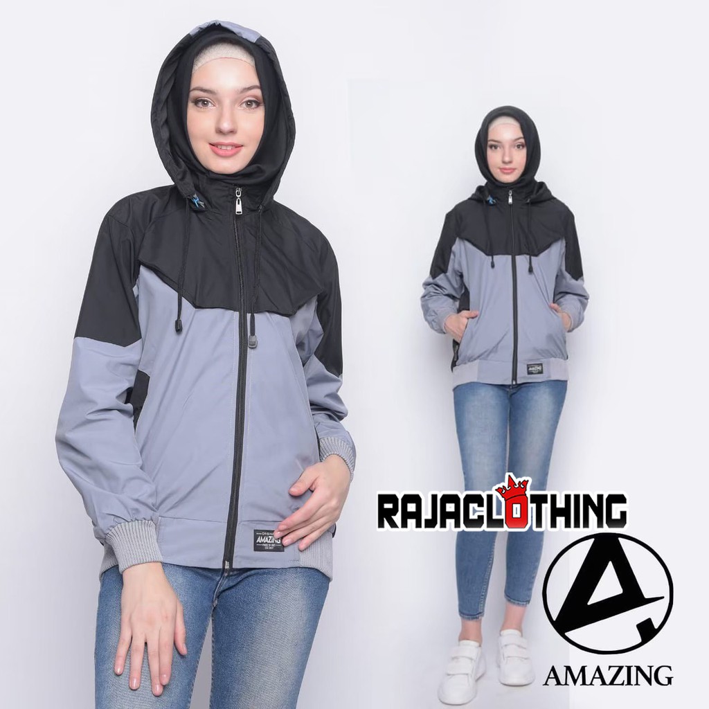 RCL - JAKET SWEATER TWO TONE WANITA - JAKET SWEATER AMAZING CEWEK M.L.XL