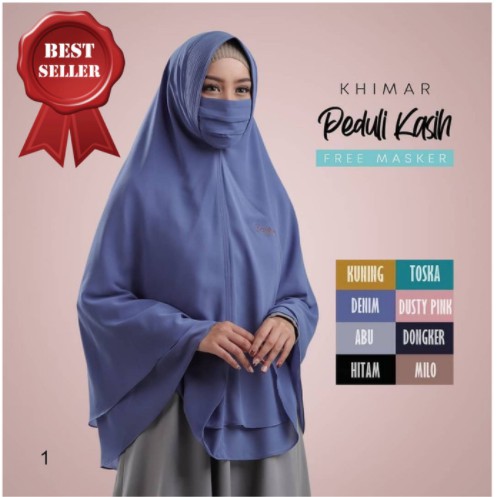 Jilbab Masker Instan Kerudung Syari Instan Ceruty PEDULI KASIH
