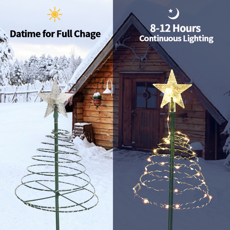 Lampu Pohon Natal LED Energi Surya Xmas LED Lampu Hias Waterproof Indoor Christmas Tree Lights