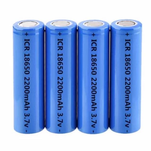 Baterai Batre Battery 18650 Kapasitas Real Asli 2200 mAh Rechargeable Grosir