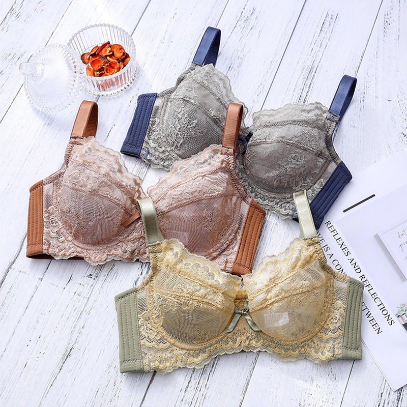 TUTULADY Bra Renda Tanpa Busa Seksi Dengan Kawat Cup B/C