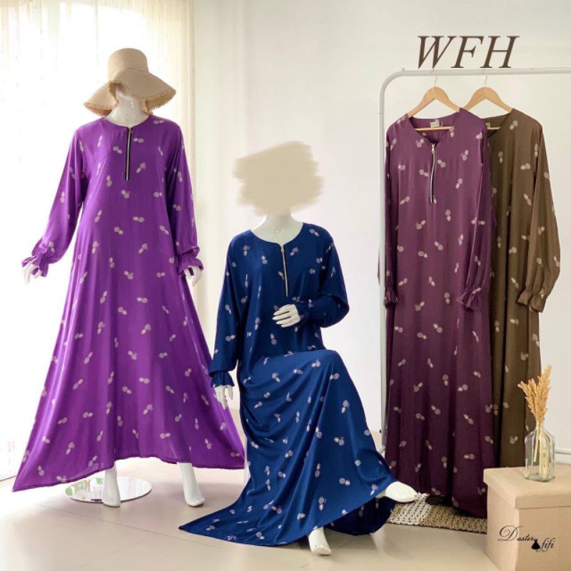 Long WFH Daster Panjang Gamis Maxi Dress by Daster Fifi