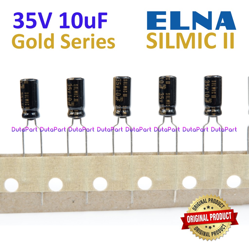 35V 10uF ELNA SILMIC II ORI Kapasitor Capacitor Capasitor Elko Elco