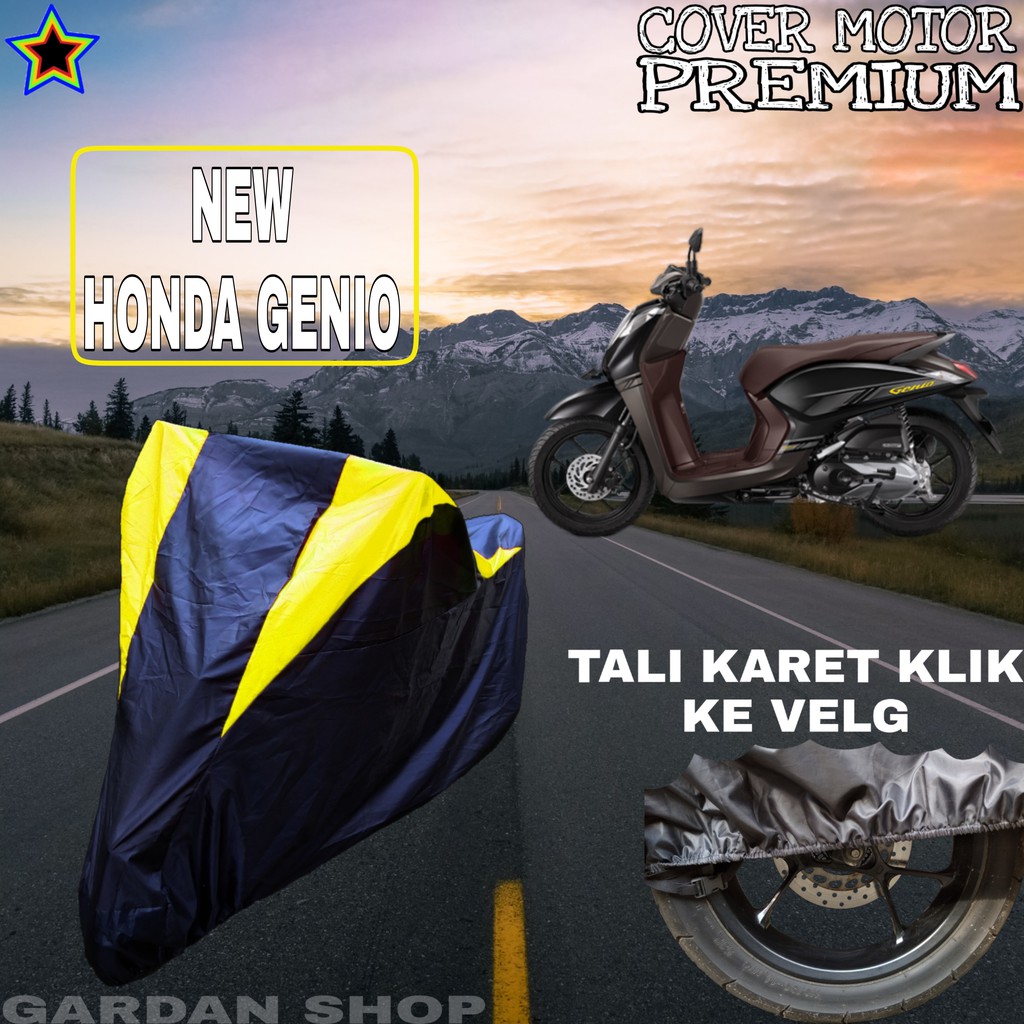 Sarung Motor NEW HONDA GENIO Hitam Kuning Body Cover Penutup Pelindung Motor Honda PREMIUM