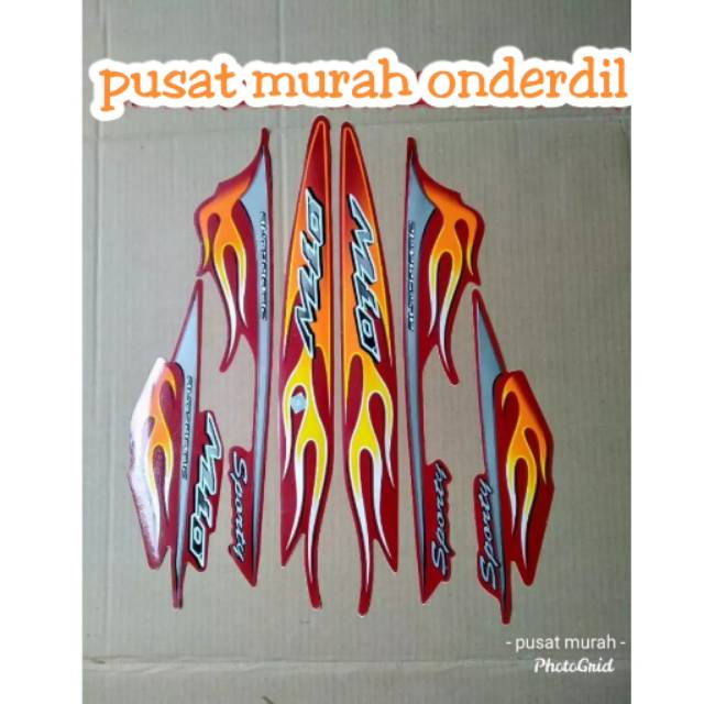 STRIPING MIO SPORTY 2006 BODY FULL MERAH MAROON STICKER YAMAHA MIO SPORTY TAHN 2006 BODY FULL