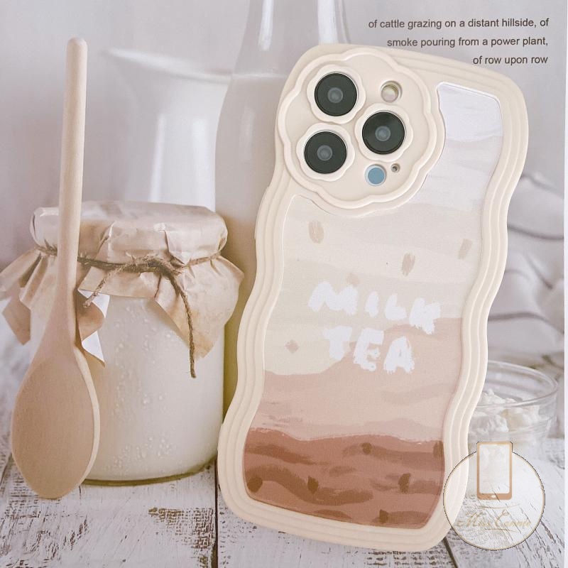 Soft Case Pelindung Lensa Kamera Motif Bunga Milk Tea Untuk iPhone 7 Plus 8 Plus 11 12 13 Pro Max XR SE 2020 X XS Max 11Pro Max