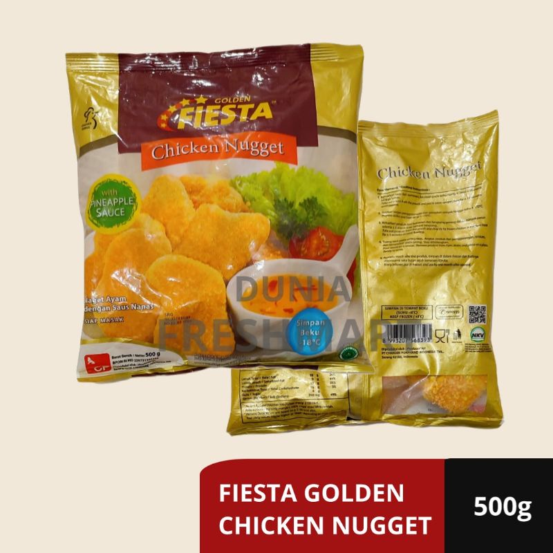 

Fiesta Golden chicken Nugget 500gram naget ayam nuget ayam PREMIUM CHICKEN NUGGET