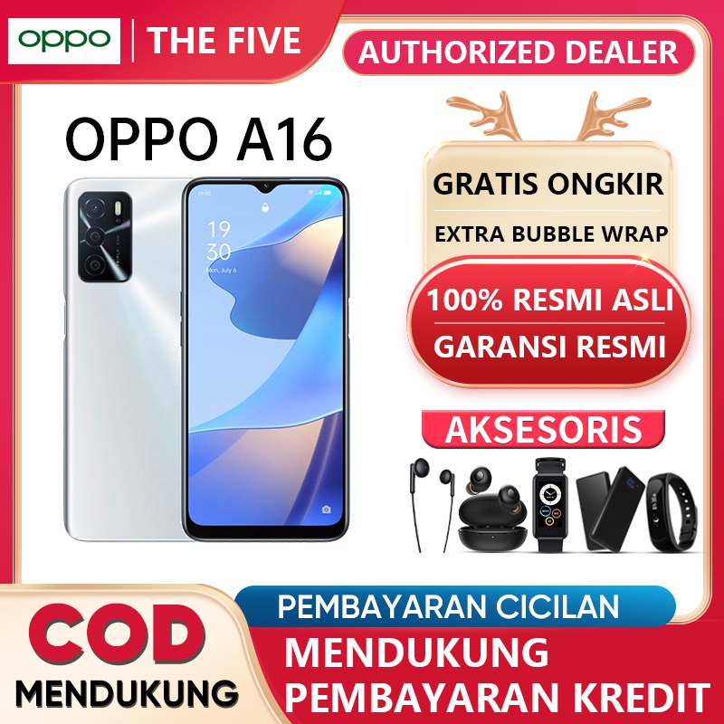 HP OPPO A16 A55 RAM 3GB/4GB ROM 32GB/64GB 6.52inc,13MP Camera, HD+ Eye-care Display, 5000mAh,Garansi resmi,COD-A16/silver 4+64
