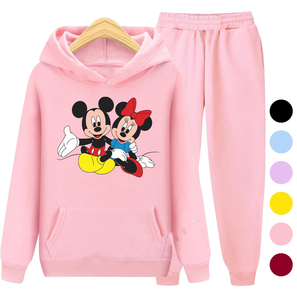 Setelan Anak Sweater Hoodie MICKEY MOUSE / Sweater Anak Kartun Size S (3-5 Thn) M (5-7 Thn) XL(9-12 thn) XXL (13 + thn)