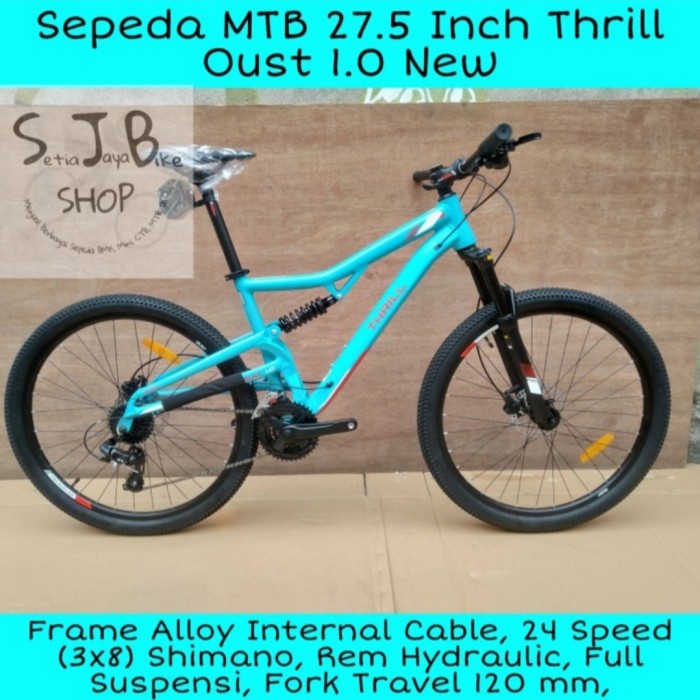 sepeda gunung 27.5 Thrill OUST 1.0 rem Hidrolik 24speed shimano