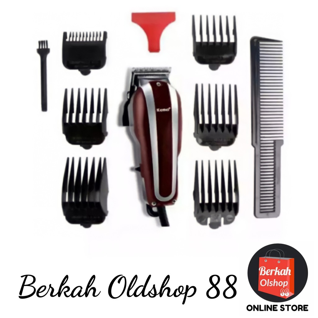 Berkah Oldshop 88 - Clipper Alat Cukur Rambut Kemei KM 8847 Mesin Pangkas Barbershop Asli