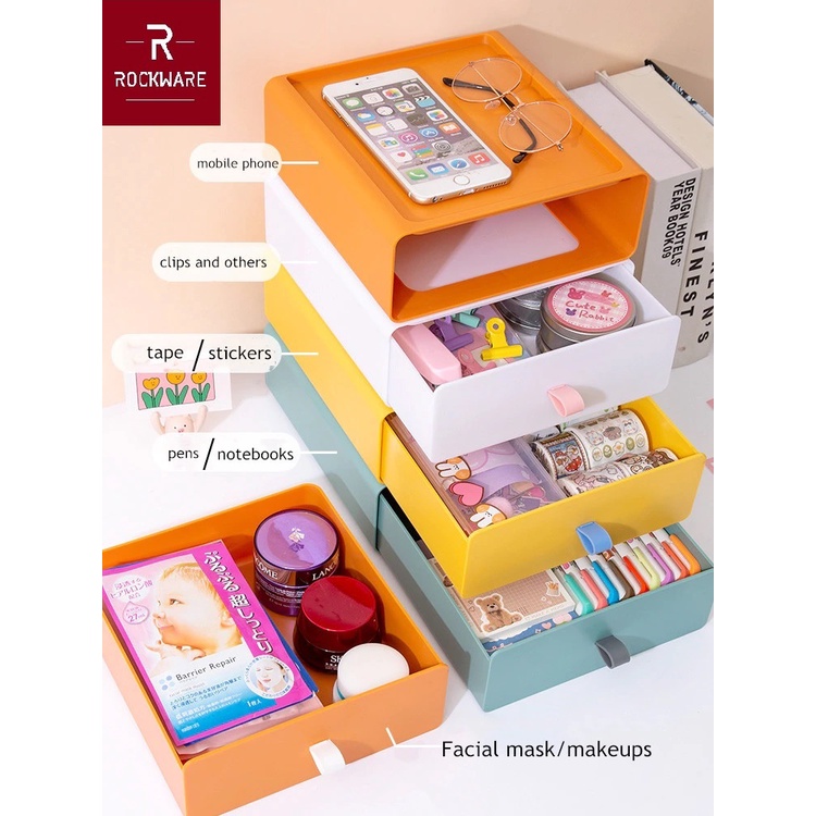 ROCKWARE RW-SBSMALL - Laci Kotak Penyimpanan Meja - SMALL 20x21x8cm