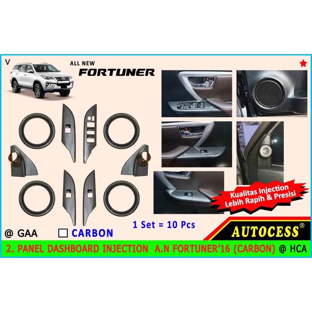 Panel Carbon Mobil All New FORTUNER Dashboard