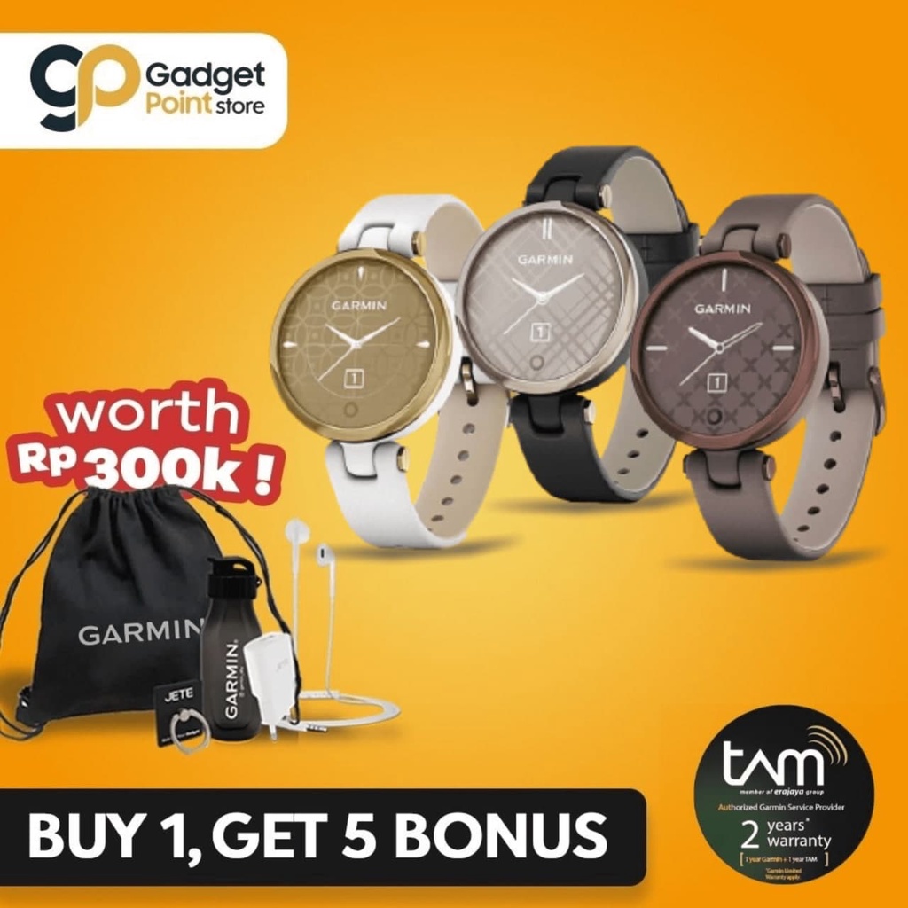 Garmin Watch Lily Leather Smart Watch - Garansi Resmi TAM 2 Tahun