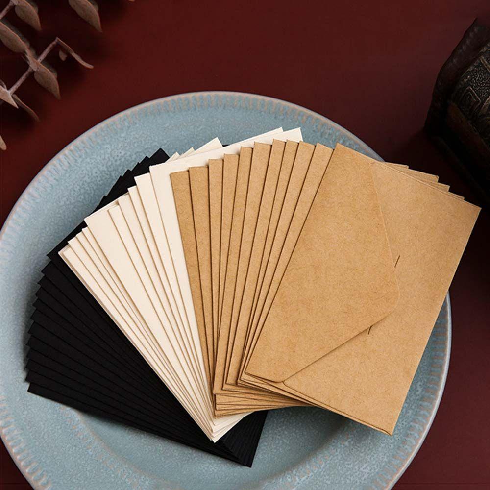 Lanfy Amplop Kertas Kecil Putih Vintage Perlengkapan Kantor Kartu Ucapan Cover Alat Tulis Undangan Pernikahan Amplop Jendela