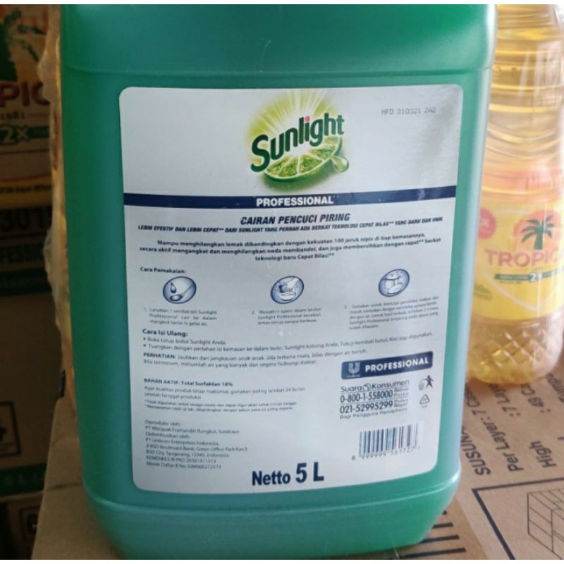 SUNLIGHT Pro Lime Sabun Cuci Piring 5L Jerigen GOJEK