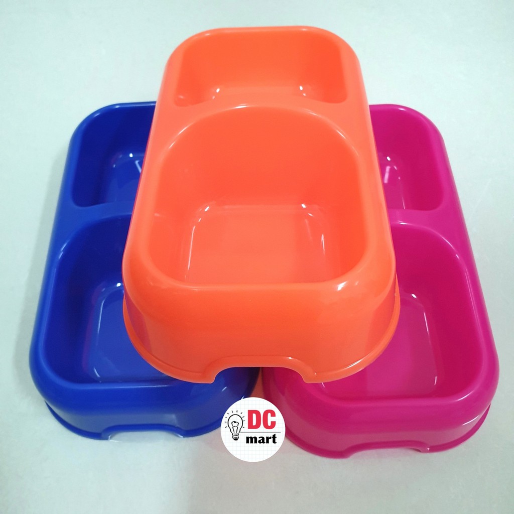 Tempat Makan Kotak Dobel Hewan Anjing Kucing Musang Kelinci