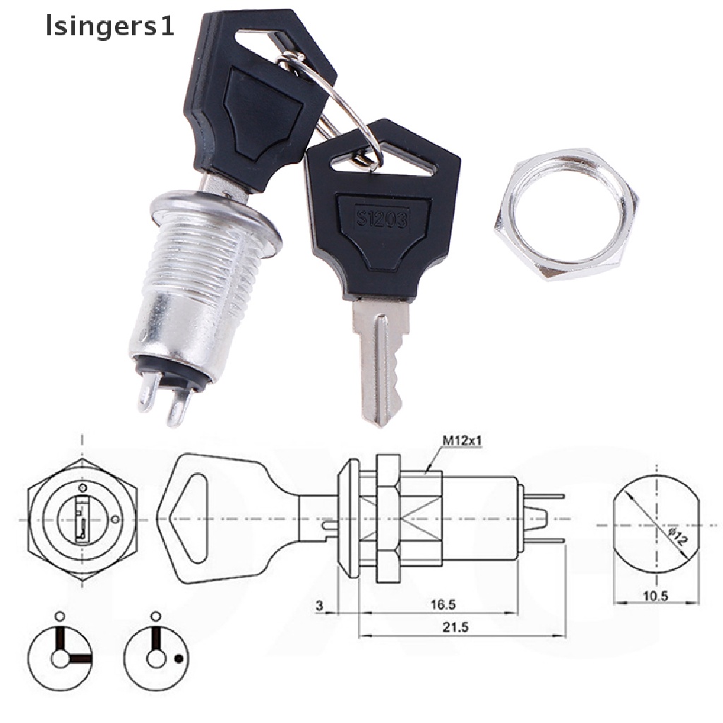 (lsingers1) 1pc Tombol Switch ON / OFF Mini 12mm Untuk KS-02 KS02 3A 250V