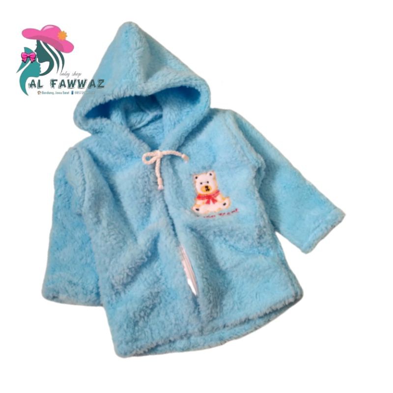 Jaket bayi/balita bulu new-Biru