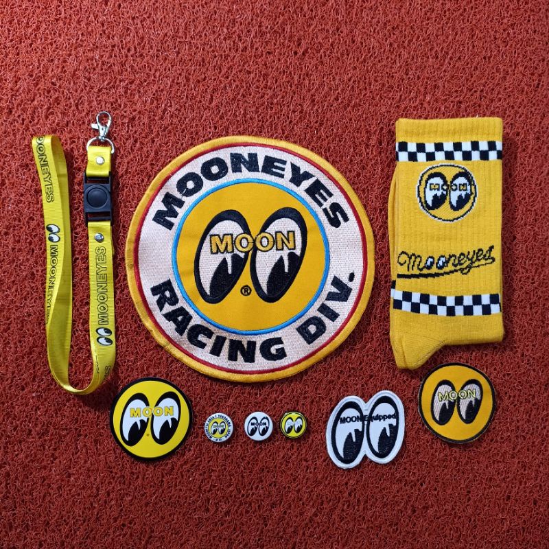 Backpatch bordir MOONEYES Satu paket hemat Free Socks / Patch Best Quality