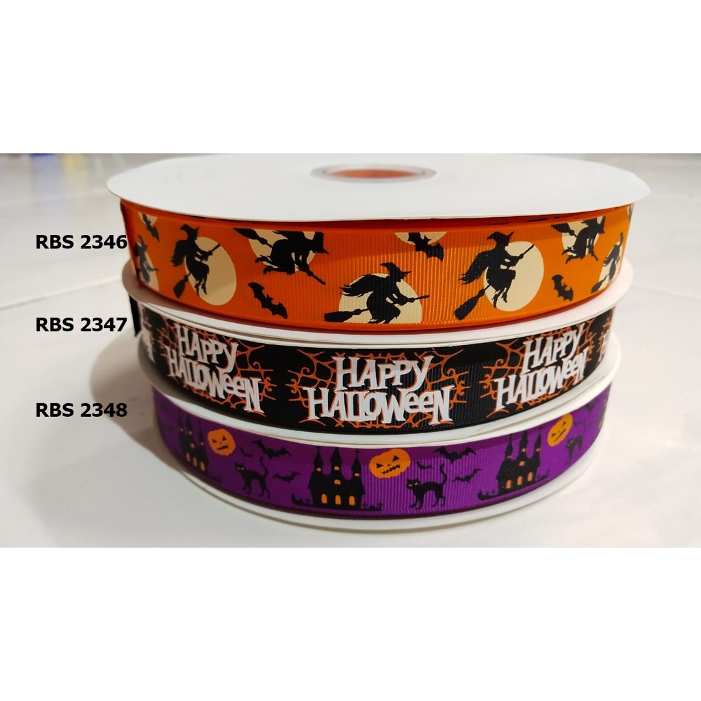 

(10 yard) Pita Grosgrain Motif Halloween Sale 2346,2347,2348 | Toko Bahan Craft | Ikeya Pusat Pita