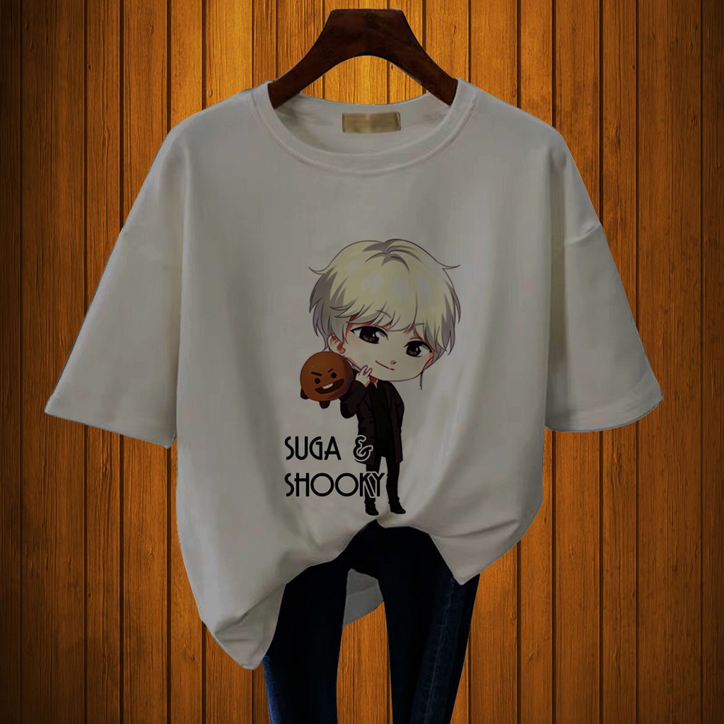 CALVIERO SHOP - BAJU KAOS WANITA DEWASA PRINT CASUAL SUGA AND SHOOKY