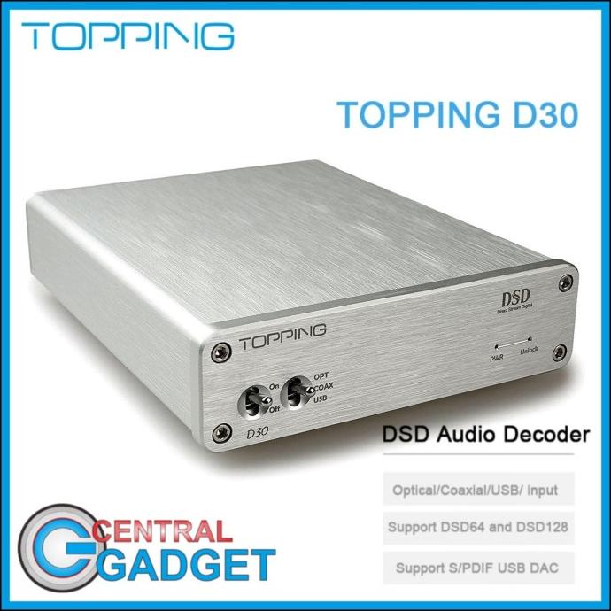 TOPPING D30 Audio Decoder USB DAC Optical Fiber XMOS 24Bit Amplifier .