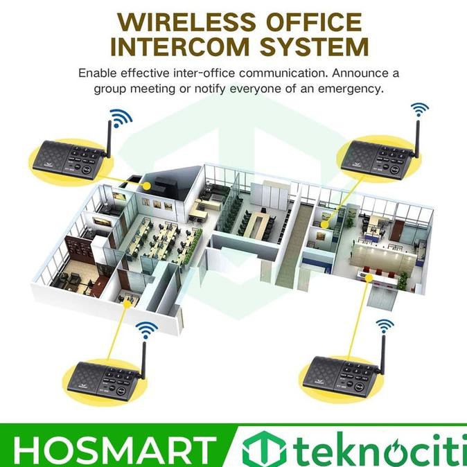 Hosmart Hy806 Wireless Intercom Fm 6 Channel Paket Interkom 2 Station