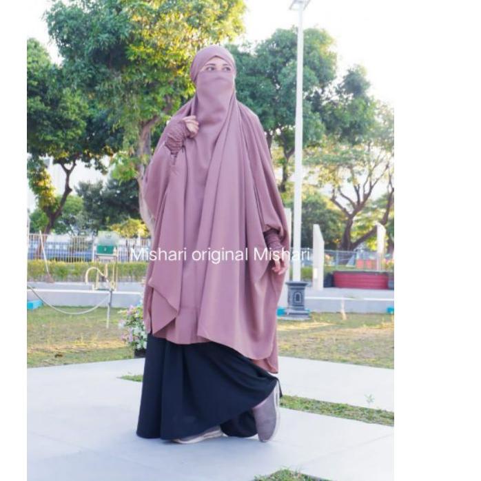 Special Jilbab hijab instan/Hijab Bergo wolpeach/ french khimar tangan kerut/ french khimar Nadhira
