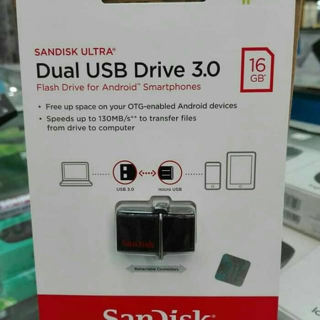 OTG SANDISK ULTRA FLASHDISK DUAL DRIVE USB 3.0 16 GB FOR ANDROID MICRO