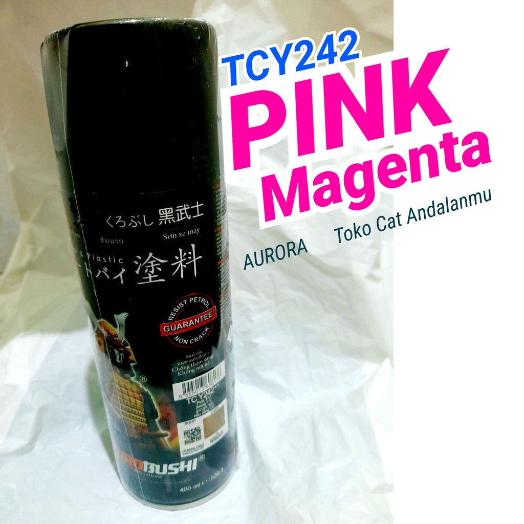 Pilox Pylox Samurai TCY242 Pink Magenta Ping Metalik Metalic Metallic Cat Mobil Motor Tahan Bensin