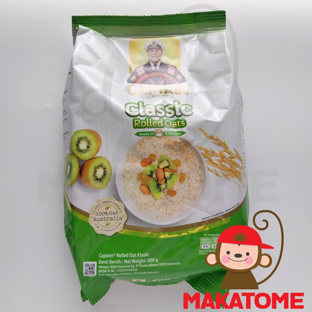 

Captain Oat Rolled Oats 800gr australian 800 g gr oatmeal oat meal