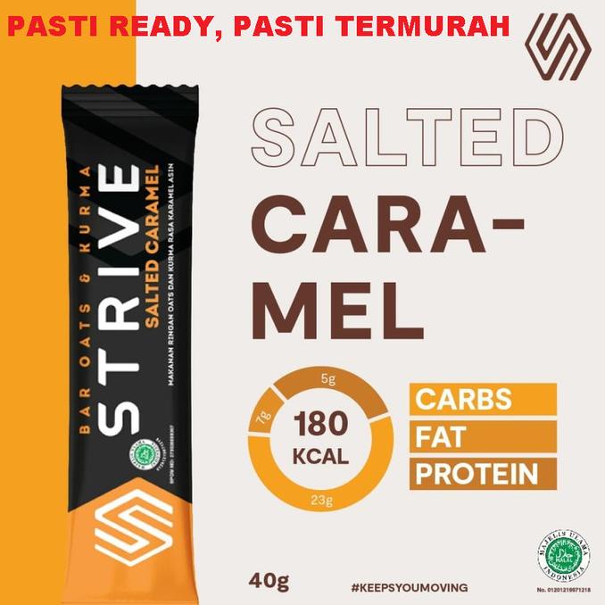 

Diskon STRIVE SALTED CARAMEL 40g ENERGY BAR 1 Box isi 6pcs Diskon