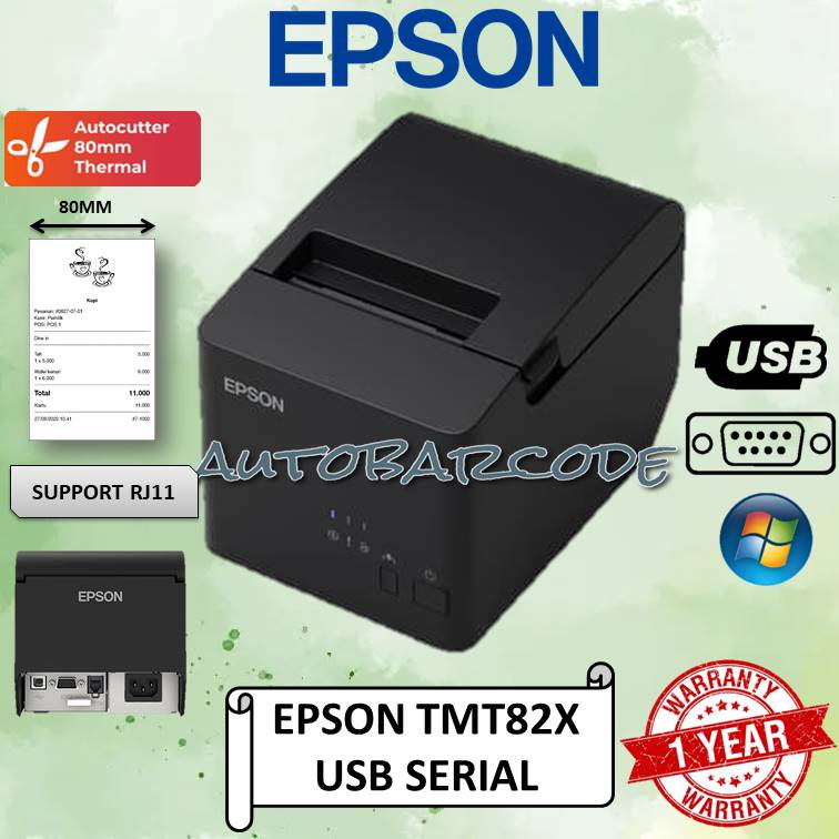 PRINTER KASIR EPSON TMT82X PRINTER STRUK PRINTER THERMAL 80 MM AUTO CUTTER