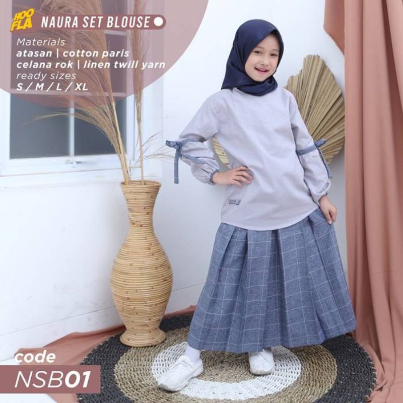 Hoofla - Naura Set Blouse Stelan rok anak perempuan