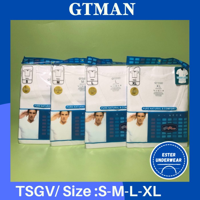 Kaos Dalam GTMAN V-NECK TSGV PUTIH ISI 1PCS