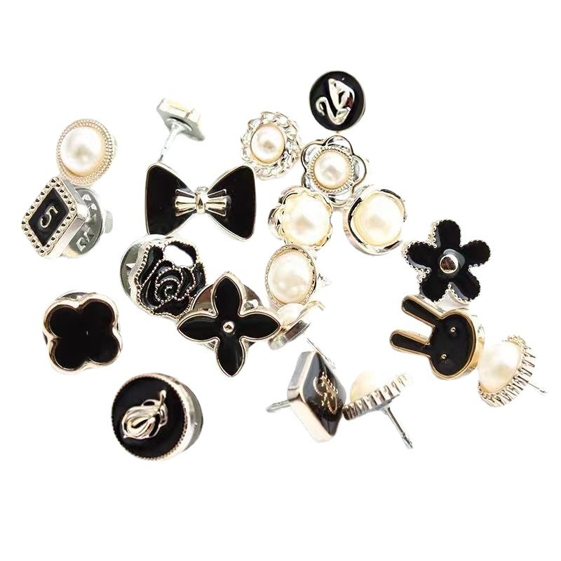 OVERFLOWS.ID 10 Pcs Pin Bros Kancing Bahan Alloy Ala Korea Lucu Kancing Tambahan Aksesoris Wanita Murah