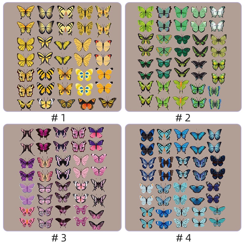 40pcs Stiker Desain Butterfly Model Anti-Air Untuk Dekorasi