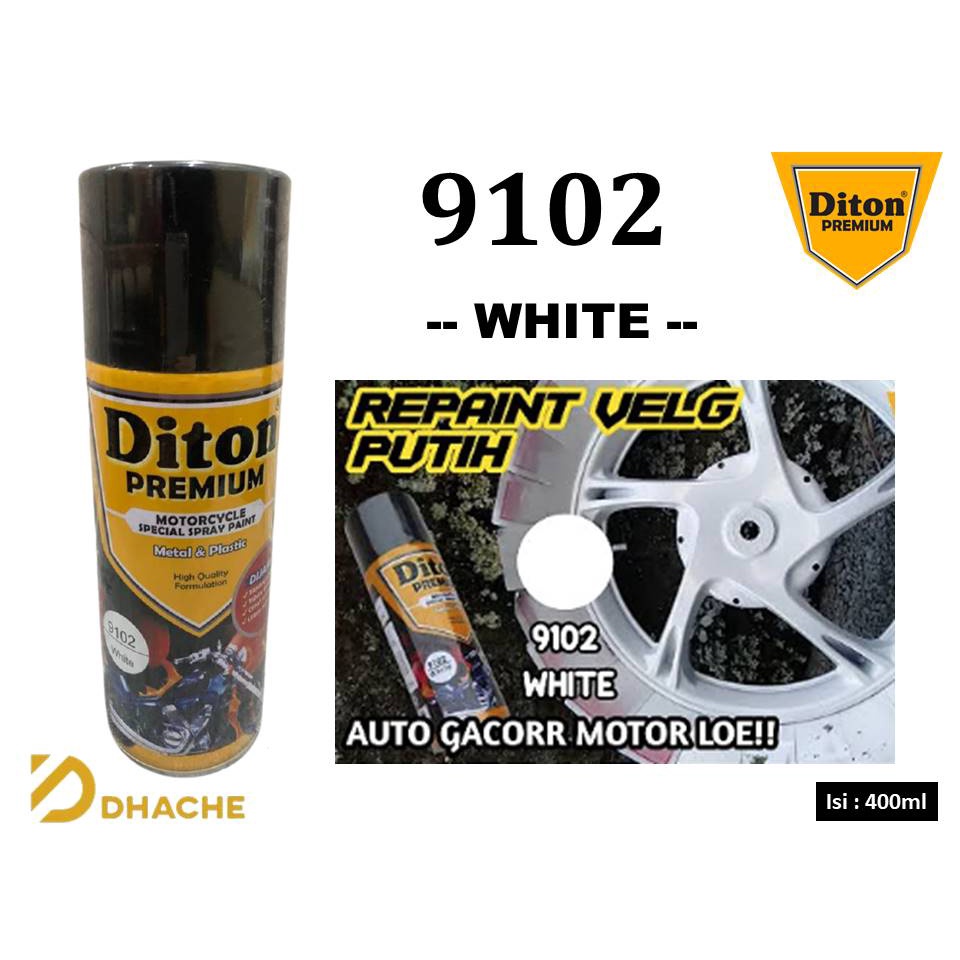 Cat Pilox Diton Premium 9102 white putih 400cc pylox pilok pylok sepeda motor mobil warna dasar