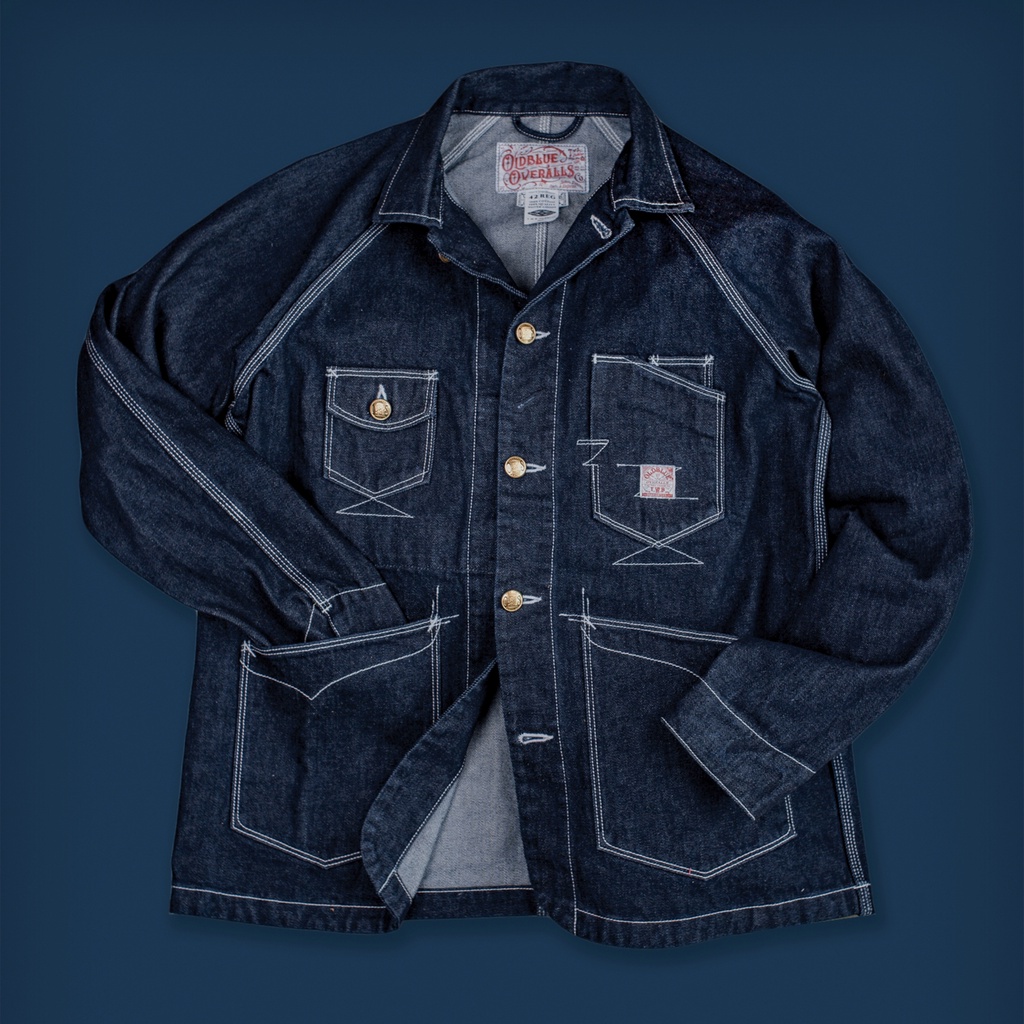 Oldblue Co. The Steamroller Jacket - 14 Oz Plain Indigo White Oak