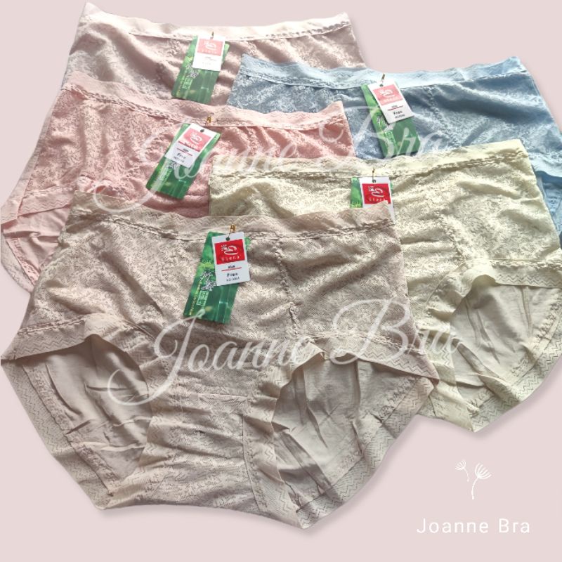 Elena Celana Dalam Wanita Transparan Pinggul Depan Katun Bambu Highwaist E 9385 Fit bb 75kg - CD Pas